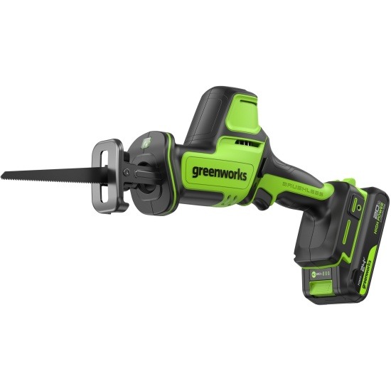 Пила сабельная компактная аккумуляторная Greenworks Арт.1200507, 24V, бесщеточная, без АКБ и ЗУ.
