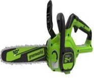 Цепная пила аккумуляторная GreenWorks G24CS25K2, 24V, 25см, c АКБ 2Ач и ЗУ — изображение 2