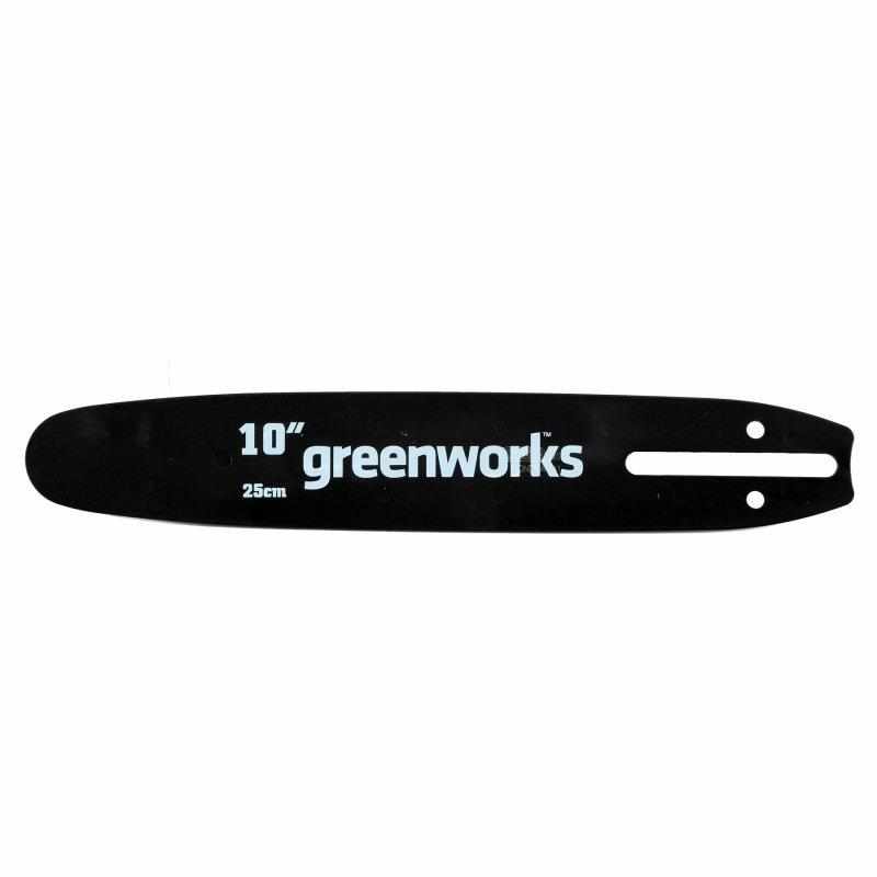 Шина для пилы Greenworks 25 см Шаг цепи; 3/8, Ширина паза шины; 1,1 мм, Кол-во ведущих звеньев; 40