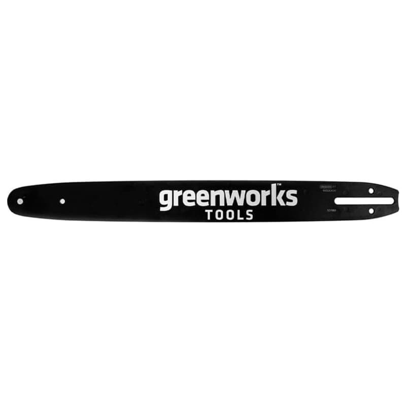 Шина Greenworks 46 см (18″), Шаг цепи; 0.325, Ширина паза шины; 1,3 мм, Кол-во ведущих звеньев; 72