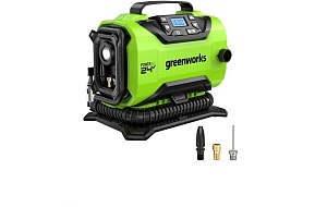 Компрессор автомобильный аккумуляторный Greenworks Арт. 3400807, 24 V / 12V (от прикуривателя автомобиля), без АКБ и ЗУ. — изображение 2