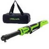 Гайковерт-трещотка акк. Greenworks GD24RWX удлиненная, 24V,б/щет,0-250об/мин, 1/2", 80Нм, 170 мм, без АКБ и ЗУ, сумка — изображение 2