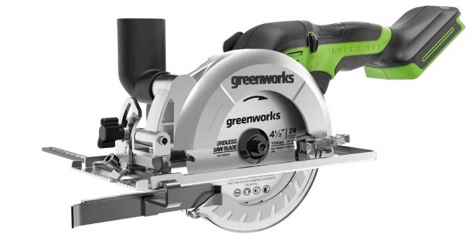 Циркулярная мини пила аккумуляторная Greenworks Арт. 1501207, 24V, бесщеточная, без АКБ и ЗУ — изображение 3