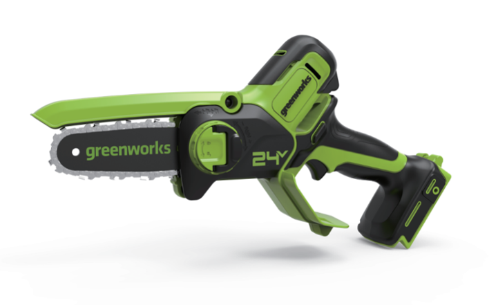 Цепная мини пила аккумуляторная Greenworks Арт. 2008707, 24V, 15см, бесщеточная, без АКБ и ЗУ — изображение 3