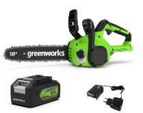 Цепная пила аккумуляторная GreenWorks GD24CS30, 24V, 30см, бесщеточная, с АКБ 4 АЧ и ЗУ — изображение 2